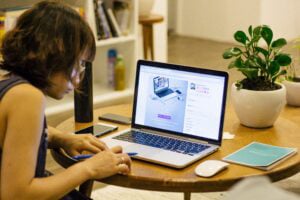 Student at computer